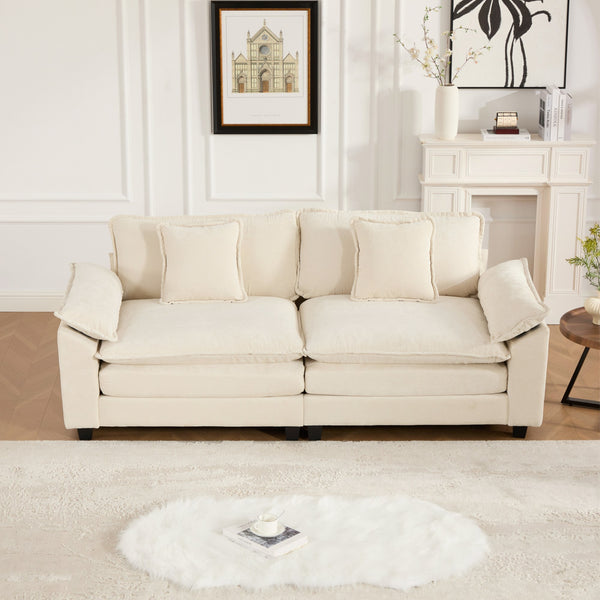 English Elm Wider Ergonomic Loveseat with Breathable Chenille Upholstery, Modular Design, Plush Double-Layer Cushioning W1143S00035 W1143S00035