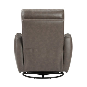 English Elm Luxurious swivel glider recliner chair with top-grain leather, plush foam over coils and sturdy frame Dark Brown 36 L x 30.5 W x 26 H B011P395599