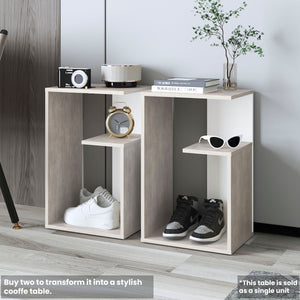 English Elm Everet Multi-Functional 3-Tier Coffee Table/End Table, Compact Convertible Design for Small Spaces B070P363811