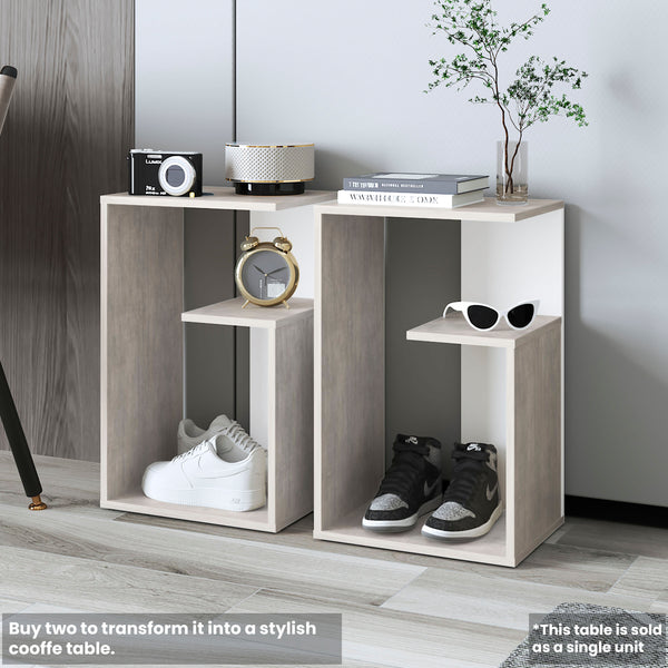 English Elm Everet Multi-Functional 3-Tier Coffee Table/End Table, Compact Convertible Design for Small Spaces B070P363811