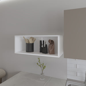 English Elm Wall Cabinet Axtell White Open Shelf Kitchen Storage Engineered Wood Compact 22lb Capacity Durable Organizing Solution B092P245925