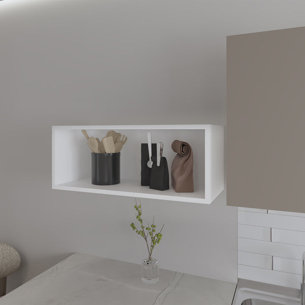 English Elm Wall Cabinet Axtell White Open Shelf Kitchen Storage Engineered Wood Compact 22lb Capacity Durable Organizing Solution B092P245925