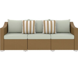 English Elm Outdoor Hand-woven Pe Rattan 3-seat Patio Sofa with All-weather Cushions Included T3971P417927