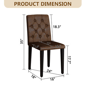 English Elm 4-pack Button-tufted Faux Suede Dining Chairs with Black Metal Legs for Modern W1151P295723