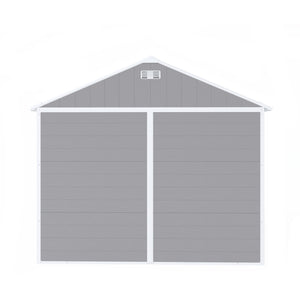 English Elm Campcraft 8x8 Ft Resin Storage Shed with Uv Resistant Polypropylene Panels and Hd Windows W1598S00013
