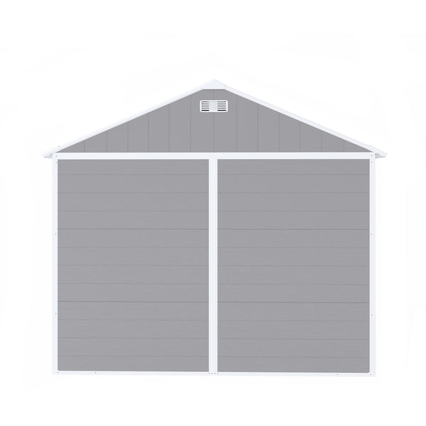 English Elm Campcraft 8x8 Ft Resin Storage Shed with Uv Resistant Polypropylene Panels and Hd Windows W1598S00013