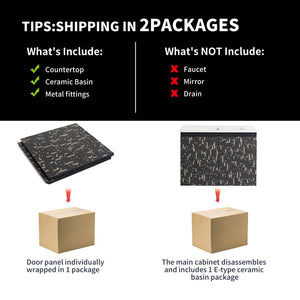 English Elm 24'' Floating Wall-Mounted Bathroom Vanity With Ceramic Sink, Soft-Close Doors & Modern Design P1 W999S00172-GIGA