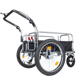 English Elm 3-in-1 Convertible Bike Cargo Trailer with Steel Frame Fat Tires and 150lb Capacity W2932P417635