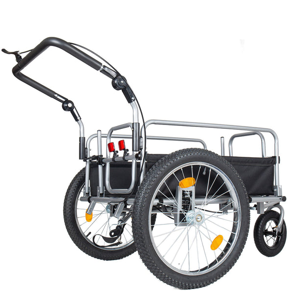 English Elm 3-in-1 Convertible Bike Cargo Trailer with Steel Frame Fat Tires and 150lb Capacity W2932P417635
