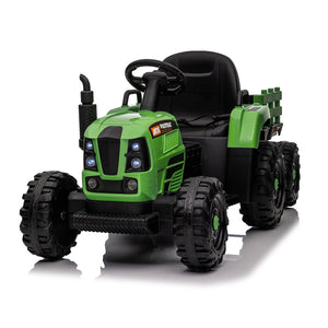 English Elm Ride on Electric Tractor Toy with Trailer 24v 400w Dual Motors Remote Control Led Emerald W1578P194690