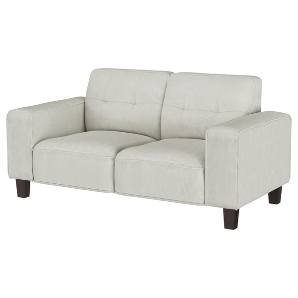 English Elm Xana Corduroy Tufted Loveseat with Tapered Wood Legs for Modern Living Rooms B062S01480