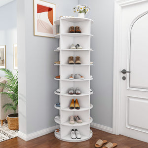 English Elm Rotating Seven Tier Shoe Tower Organizer Holds 28 Pairs with Spinning Base W2699P390458