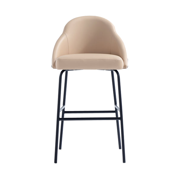 English Elm Gracie Modern Metal Barstool In Tan Leatherette - Stylish Comfort For Your Kitchen Or Home Bar B365P397985