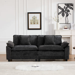 English Elm Wider Ergonomic Loveseat with Breathable Chenille Upholstery, Modular Design, Plush Double-Layer Cushioning W1143S00036 W1143S00036