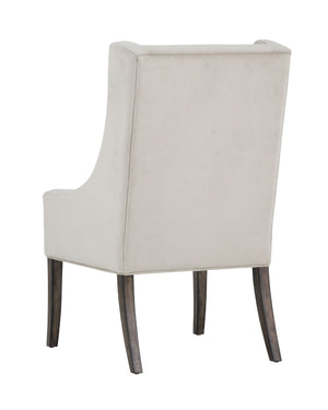 Sunpan AIDEN Dining Armchair - Oversized Wing-Back Design in Soft Piccolo Prosecco with Oak Legs 102754