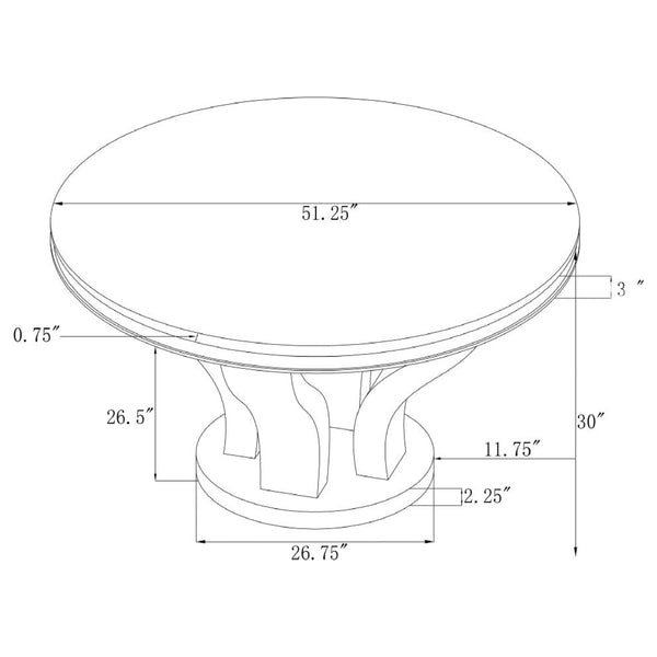 English Elm Rory Cream White & Chrome 5-Piece Dining Set with Oval Padded Backs, Split-Stem Black Glitz Table Design B062S00881