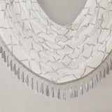 Madison Park Irina Transitional Diamond Sheer Embroidered Waterfall Valance MP41-4945 White/Grey