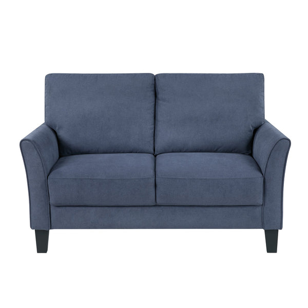 English Elm Modern Upholstered Loveseat with Plush Cushions and Tapered Wood Legs for Cozy Stylish Compact Living Room Seating Blue 46 L x 26 W x 22 H B011P379440
