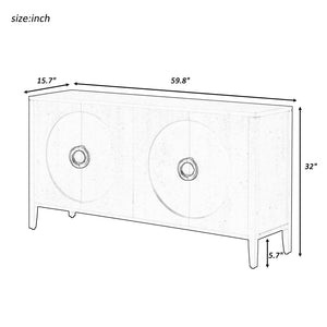 English Elm U_Style Elegant Fir Veneer Storage Cabinet With Textured Finish - Perfect For Living Room & Entryway N711P235226B-GIGA