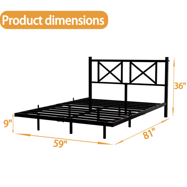 English Elm Queen Platform Bed with Rgb Led Underglow Storage Headboard and Usb Charging Ports W840P383354