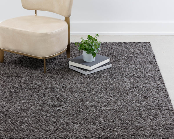 Sunpan UMEA Hand-Woven Wool-Blend Rug - Luxurious Artisanal Design for Elegant Living Spaces, 8' x 10' Black 106220