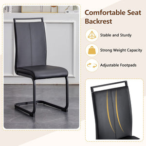 English Elm Table And Chair Set - Modern White Grain Spliced Dining Table With 8 Black Pu Chairs & Storage Function W1151S04275-GIGA