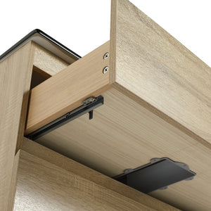 English Elm 30" Wall-Mounted Bathroom Vanity With Black Sink, Soft-Close Drawers, Modern Space-Saving Design W999S00194