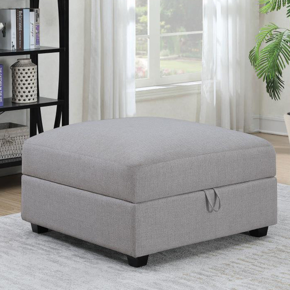 English Elm Square Upholstered Storage Ottoman Grey - Modern Hidden Compartment, Plush Seating, Versatile Decor Accent B016P370523