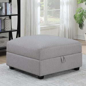 English Elm Square Upholstered Storage Ottoman Grey - Modern Hidden Compartment, Plush Seating, Versatile Decor Accent B016P370523