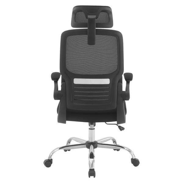 OSP Home Furnishings Mesh Back Executive Office Chair with Lumbar Support Headrest and Ergonomic Foam Seat EM60020CHR-3