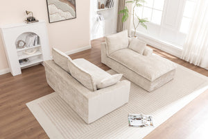 English Elm 103" Modern Modular L-Shaped Sectional Couch - Cloud-Like Comfort, No Assembly, Premium Chenille Upholstery W1170S00039