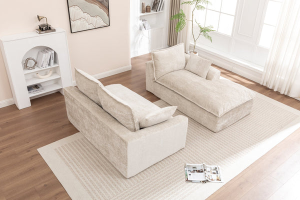 English Elm 103" Modern Modular L-Shaped Sectional Couch - Cloud-Like Comfort, No Assembly, Premium Chenille Upholstery W1170S00039