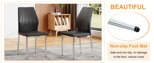 English Elm Table and Chair Set Marble Glass Top with Pu Seats Modern Dining for Apartments W1151S04645