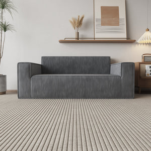 English Elm Sofa-in-a-Box, Memory Foam 3-Seater with Plush Corduroy Upholstery, 25.6" Deep Seat, No Assembly, Gray W1960P336129