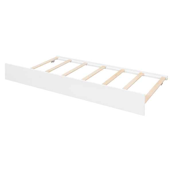 English Elm Twin House Bed with Trundle Solid Pine Frame Walnut Kids Bedroom Sleepover N708P357115K