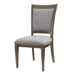 English Elm Koa Gray Polyester Upholstered Dining Chairs Ash Veneer Wood Frame Set of Two B056P416903