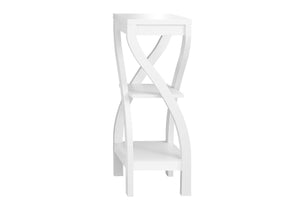 English Elm Accent Three-Tier Accent Table with Six Open Display Shelves for Living Room, Bedroom, Modern Design White 36 L x 17 W x 4 H B2710P219055