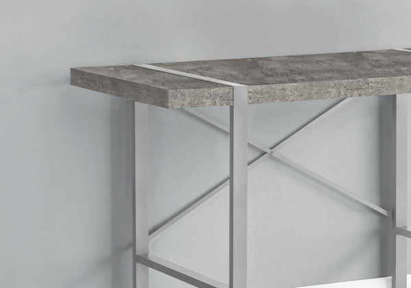English Elm Computer Desk - Contemporary Grey Concrete & Metal Design For Stylish Home Office Workspace Solutions B2710P219884