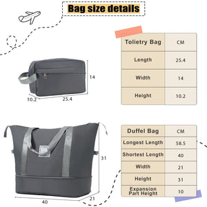 English Elm Softside Expandable Spinner Luggage Set with Tsa Lock Duffel Polyester Travel Grey N732P201004A