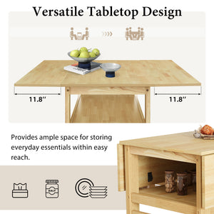 English Elm Topmax Rubberwood Extendable Dining Set with Drop Leaves and Linen Chairs for Four SP000080AAA