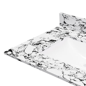 English Elm 31"X22" Bathroom Vanity Top With Undermount Ceramic Sink, Backsplash & Durable Panda White Finish W509P362103