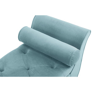 English Elm Vintage Velvet Tufted Storage Bench Mid Century Button Seat Entryway Bedroom Footstool Blue+Multi W2795P428687