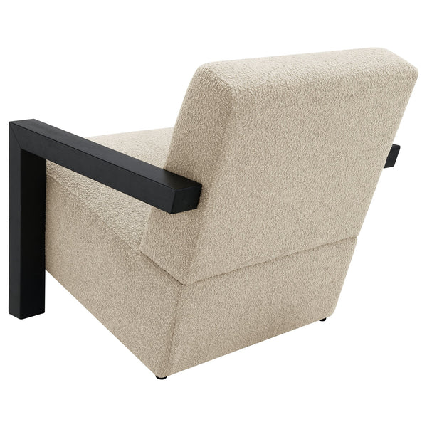 English Elm Bryant Modern Bouclé Accent Arm Chair with Angled Arms, Light Oak Legs — Cozy Textured Comfort B062P300018