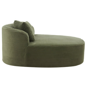 English Elm Swivel Barrel Accent Chair Chenille Tufted Round Club Seat for Living Room Lounge Green N719S002370F