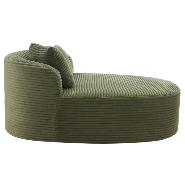 English Elm Swivel Barrel Accent Chair Chenille Tufted Round Club Seat for Living Room Lounge Green N719S002370F