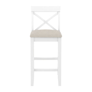 English Elm TOPMAX Farmhouse 48" Rectangular Wood Bar Height Dining Set with 2 Cushioned Chairs Space-Saving Appeal Cherry N717P195018K