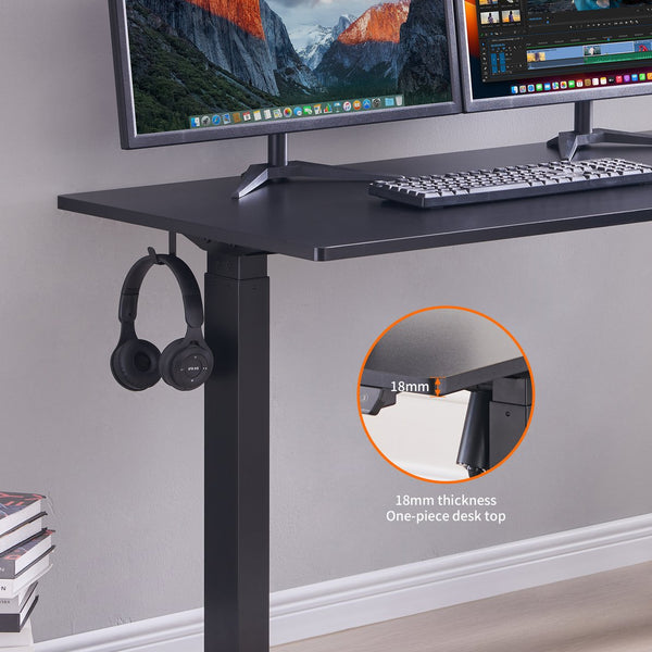 English Elm Electric Sit Stand Desk with Seamless One Piece Top and Industrial Steel Frame W1769P345624