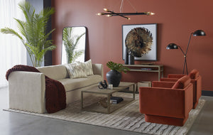 Sunpan Leander Sofa: Luxurious Comfort with Modern Design, Ample Padding, and Elegant Curves for Your Home Danny Cream