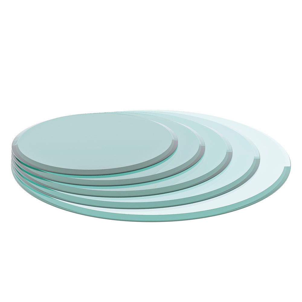 English Elm 32" Round Tempered Glass Table Top - 1/2" Thick Beveled Edge For Stylish, Low-Maintenance Elegance W241P248444