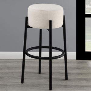 English Elm Set Of 2 Modern Backless Upholstered Bar Stools - White & Black, Space-Saving Design For Any Space B016P369756-GIGA